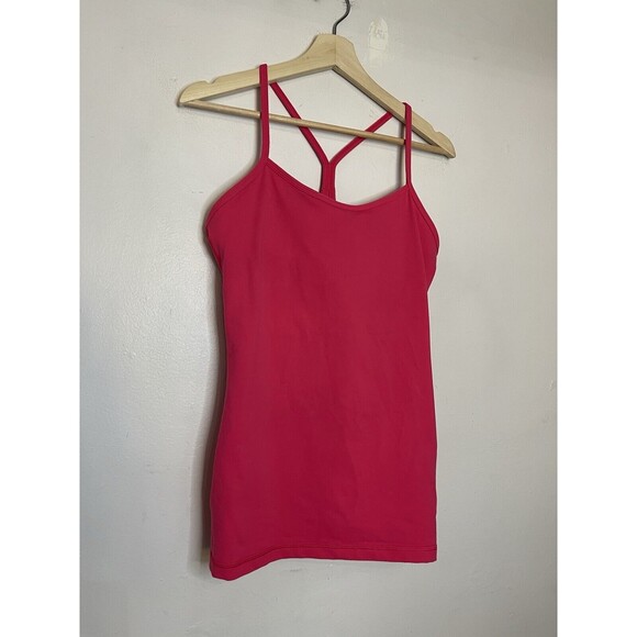 Lululemon Womens 8 Tank Top Criss-Cross Back Shelf Bra Hot Pink - Picture 2 of 6